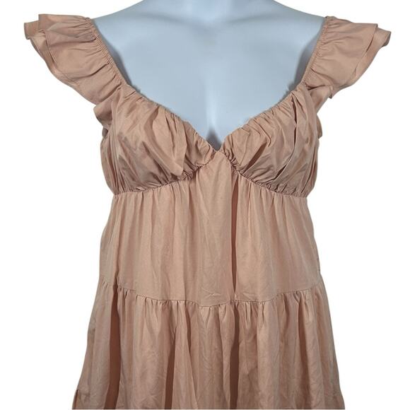 Vici x Destiny Tru Tiered Ruffle Maxi Dress Peach Pink Size Small - Picture 6 of 16